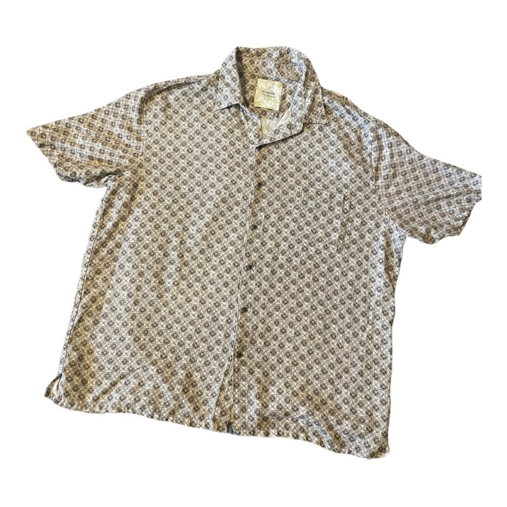 Tasso Elba Island Silk and Linen Mens Button Down Shirt Tropical Hawaiian |‎ 2XL